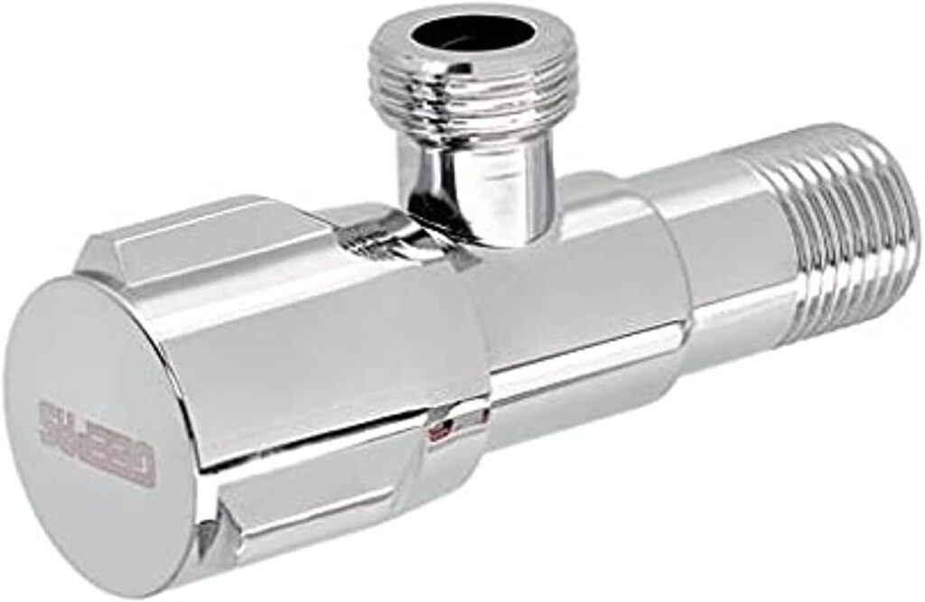 Geepas GSW61099 Angle Valve - Mixer Tap with Roughened Thread | Ergonomic Knob with 0.2Mpa-0.8Mpa Pressure | Ideal for Bathroom, Kitchen & More