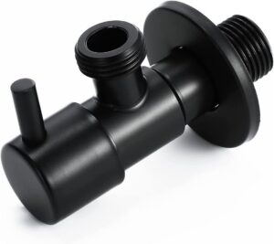 Royal Apex Angle Stop Valve 1/2 Inch x 1/2 Inch Matte Black Shut Off Water Control Single Handle Shower Triangle for Bathroom Toilet Bidet