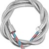 Coralblue - 1.5m Extra Long Shower Hose 360° Anti-twist Double Braided Leak Proof 304 Stainless Steel Shower Hose Anti-erosion Design with 1/2" Brass Spin Inner Core 1.5m Length - View 2