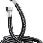 Rubik 1.5 Meter Stainless Steel Braided Hose Hot Cold Water Flexible Plumbing Pipe 1/2inch for Bathroom Kitchen Sink Water Inlet Hoses Suitable for Toilet Taps Water Heaters