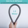 Rubik 1.5 Meter Stainless Steel Braided Hose Hot Cold Water Flexible Plumbing Pipe 1/2inch for Bathroom Kitchen Sink Water Inlet Hoses Suitable for Toilet Taps Water Heaters - View 10