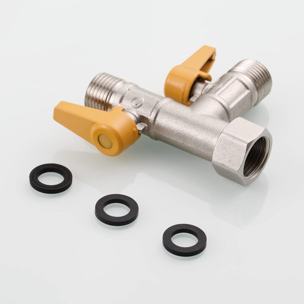 Brass 3 Way Shower Diverter Valve T Adapter Shut-Off Valve for Showerhead and Shower Arm, DSF009