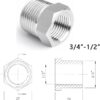 3/4" x 1/2" Reducer Bush, Used for Washing Machine | Dishwasher Hose Pipe Fitting Connector Adapter,Connecting Washing Machine | Dishwasher Pipe with Angle Valve,Connections for Water Pipes and Hoses