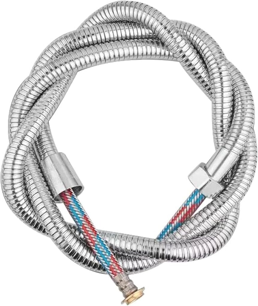 Coralblue - 1.5m Extra Long Shower Hose 360° Anti-twist Double Braided Leak Proof 304 Stainless Steel Shower Hose Anti-erosion Design with 1/2" Brass Spin Inner Core 1.5m Length