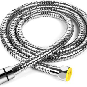 Coralblue - 1.5m Extra Long Shower Hose 360° Anti-twist Double Braided Leak Proof 304 Stainless Steel Shower Hose Anti-erosion Design with 1/2" Brass Spin Inner Core 1.5m Length