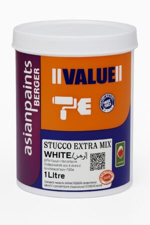 Buy Asian Paints Berger Value Stucco Extra Mix – White (1L) online in UAE