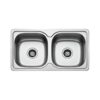 Milano Stainless Steel Double Bowl Kitchen Sink 820 X 500 X 180mm - View 2