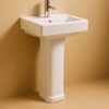 Milano Atlantis Ceramic Wash Basin with Pedestal - View 2