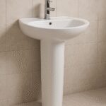 Milano Wash Basin with Pedestal - White KN269-1 140500200070