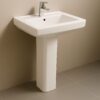 Milano Wash Basin with Pedestal - White 469 140500200707 View 2