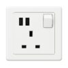 ABB 1 Gang 13Amp Switch Socket Double Pole with USB, Inora BL261, White