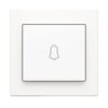 ABB 1 Gang 1 Way 10Amp Doorbell Mark Push Switch - IFJORA BL429, White