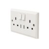 ABB 2 Gang 13Amp Switch Socket Double Pole with USB, Inora BL262, White - View 2