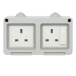 MK 13A Waterproof Double Socket Switch