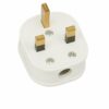 RR Fused 13A Plug Top UK 3Pin British Connector Cord - White - View 2