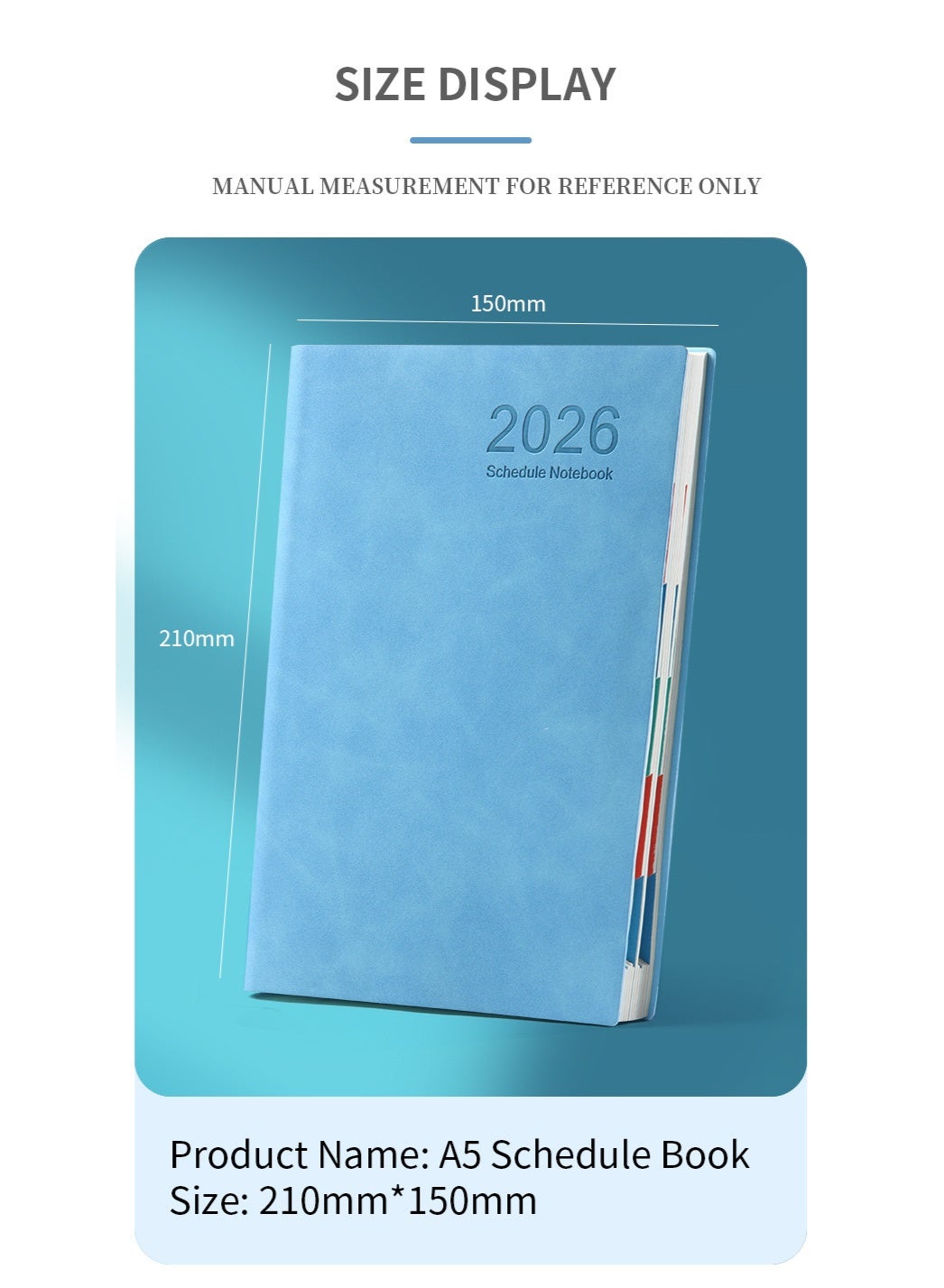 2026Schedule Book,Notebook diary, A5 leather ruled notebook400 pages diary 100gsm thick paper hardcover notebook with pockets, suitable for working men and women, for business writing, note taking, school office