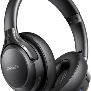 BERIBES Wireless Headphones Over Ear, 65H Playtime and 6 EQ Music Modes Bluetooth Headphones with Microphone, HiFi Stereo Foldable Lightweight Headset, Deep Bass for Home Office Cellphone PC Ect.