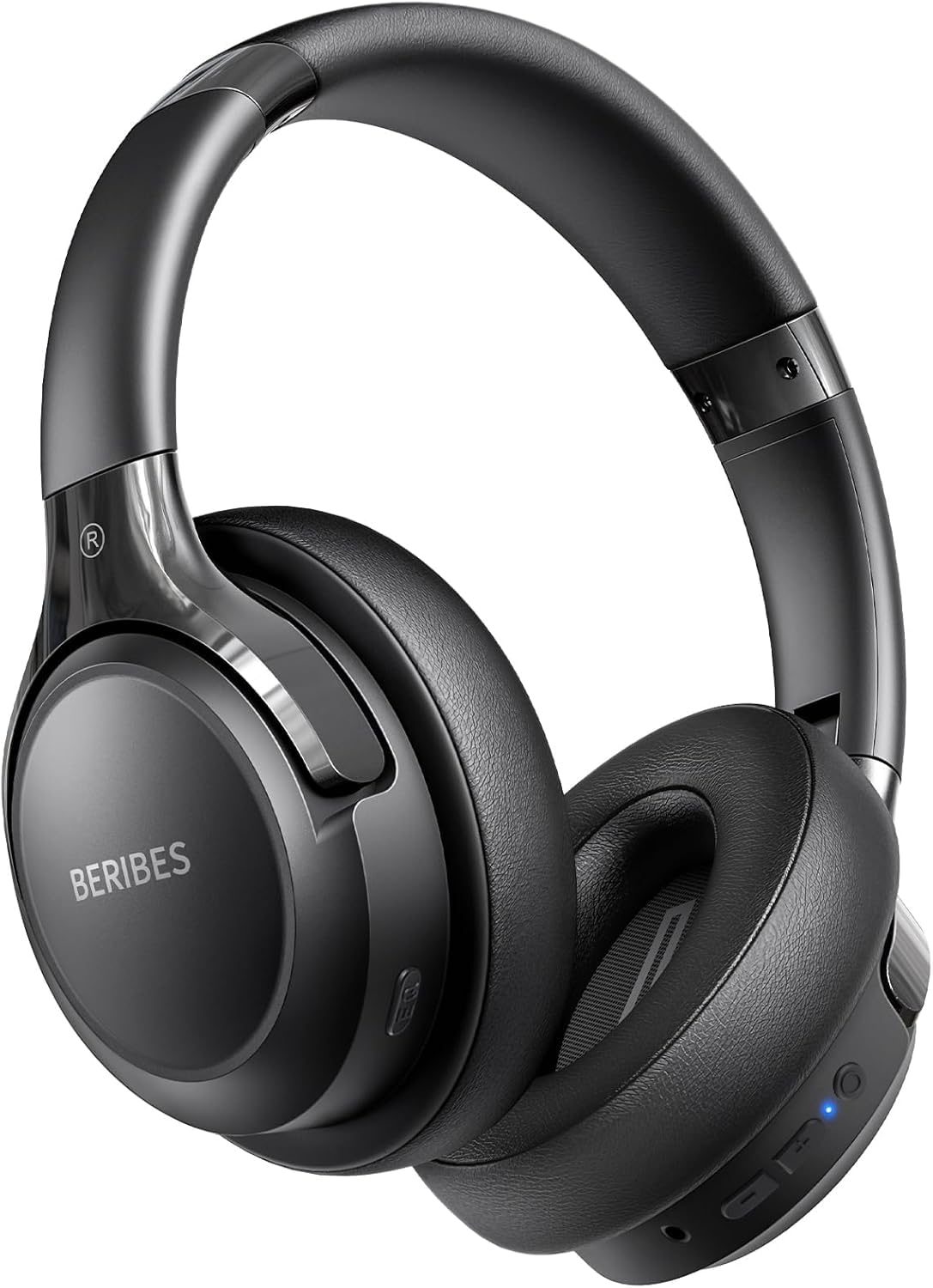 BERIBES Wireless Headphones Over Ear, 65H Playtime and 6 EQ Music Modes Bluetooth Headphones with Microphone, HiFi Stereo Foldable Lightweight Headset, Deep Bass for Home Office Cellphone PC Ect.