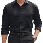 COOFANDY Mens Stretch Dress Shirts Long Sleeve Button Down Shirt Regular Fit Formal Business Shirts
