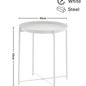 ZENHOME Round Steel Table White 45x53x45cm | Best Price UAE | Dubai, Abu Dhabi