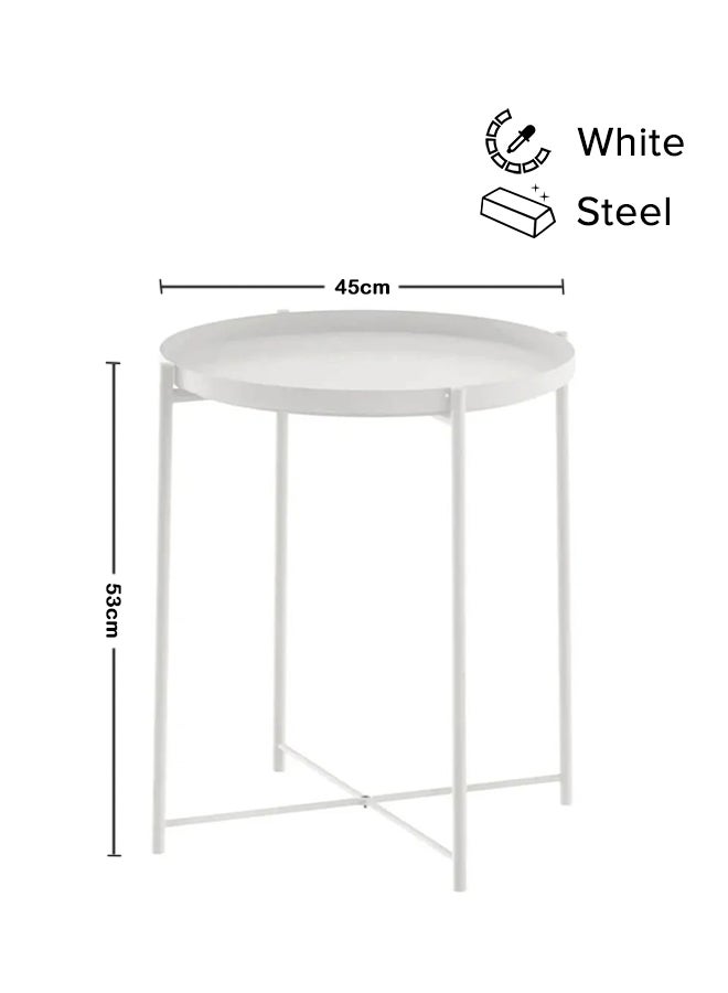 ZENHOME Round Steel Table White 45x53x45cm | Best Price UAE | Dubai, Abu Dhabi