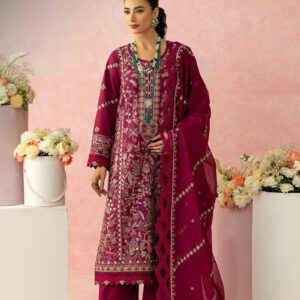 AJULW-02 Embroidered Lawn Unstitched 3 Pcs