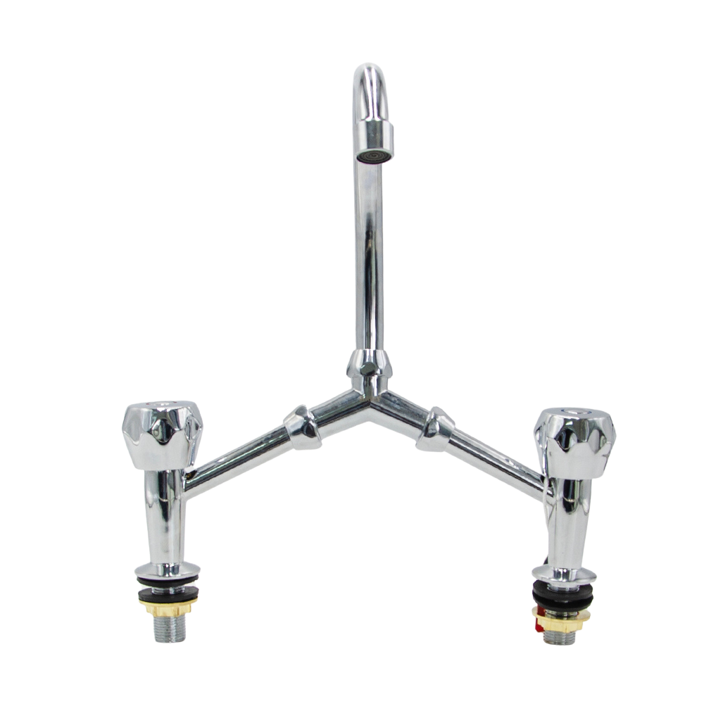 Sundex Double-Handle Wash Basin Mixer, Long Upper Neck with a Cold & Hot Supply, SN011 - Buy Online at Best Price in UAE