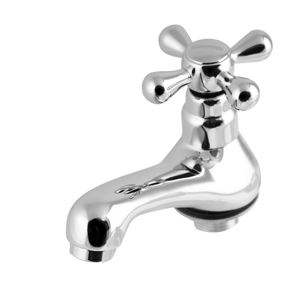 Geepas Pillar Basin Taps, Brass Body and Chrome Finish, Suitable for Kitchen & Basins