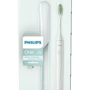 PHILIPS SONICARE One by Battery Toothbrush, Mint Light Blue, HY1100/03, 2 Piece Set
