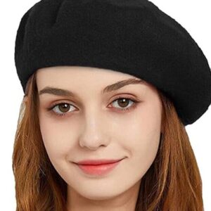 Women Wool Beret Hat French Style Artist Beanie Cap Vintage Lady Cap