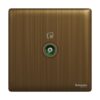 Schneider Electric UnicaX 1 Gang TV Socket, Antique Brass, Coordinated Finish, Flush-Mount