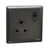 Schneider Electric UnicaX 5A 250V 1-Gang Socket, Dark Grey, Shuttered & Slim Front