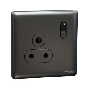 Schneider Electric UnicaX 5A 250V 1-Gang Socket, Dark Grey, Shuttered & Slim Front