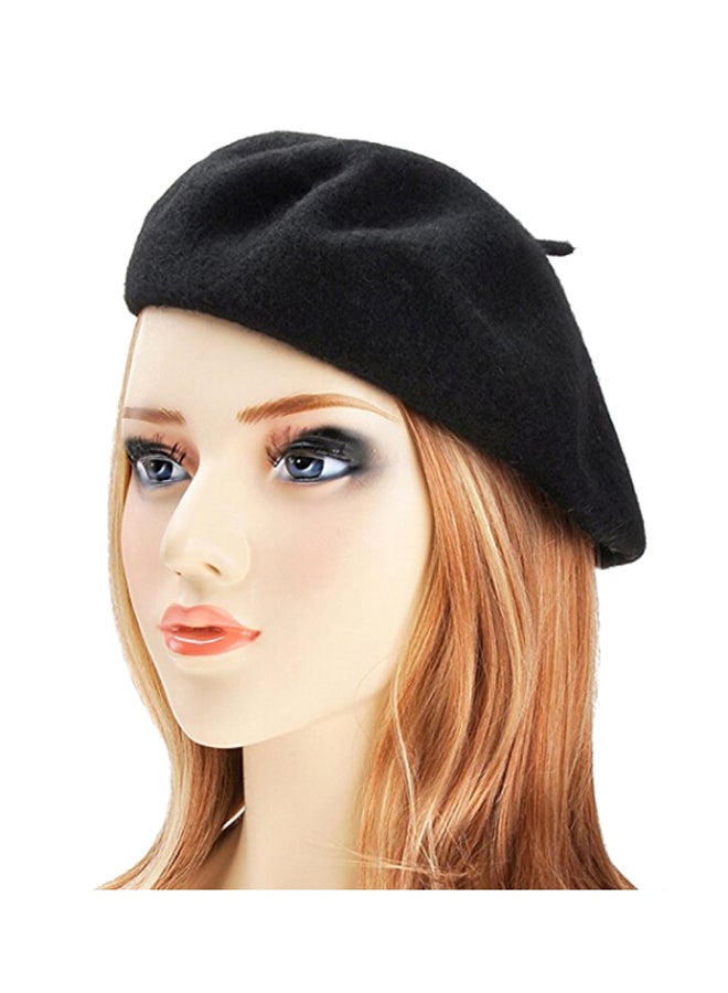 Beret Wool Cap Black